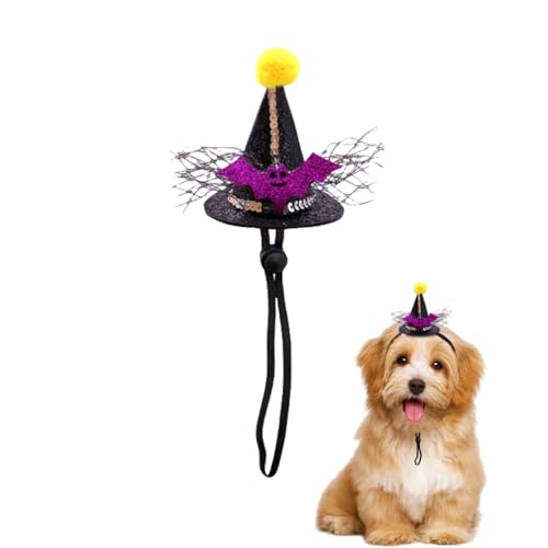 Halloween-Hexenhut für Haustiere, Kopfbedeckung für Haustiere, Hexenhüte für Hunde mit dehnbarem Kinnseil für kleine und mittelgroße Katzen und Hunde, 7 Stück Halloween-Hexenhut für Haustiere, Kopfbedeckung für Haustiere, Hexenhüte für Hunde mit dehnbarem Kinnseil für kleine und mittelgroße Katzen und Hunde, 7 Stück von Xusdamyj