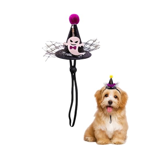 Halloween-Hexenhut für Haustiere, Kopfbedeckung für Haustiere, Hexenhüte für Hunde mit dehnbarem Kinnseil für kleine und mittelgroße Katzen und Hunde, 8 Stück Halloween-Hexenhut für Haustiere, Kopfbedeckung für Haustiere, Hexenhüte für Hunde mit dehnbarem Kinnseil für kleine und mittelgroße Katzen und Hunde, 8 Stück von Xusdamyj