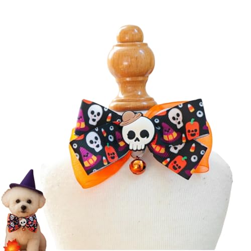 Halloween-Hundehalsband mit Fliege, abnehmbar, verstellbar, für kleine, mittelgroße und große Hunde Halloween-Hundehalsband mit Fliege, abnehmbar, verstellbar, für kleine, mittelgroße und große Hunde von Xusdamyj
