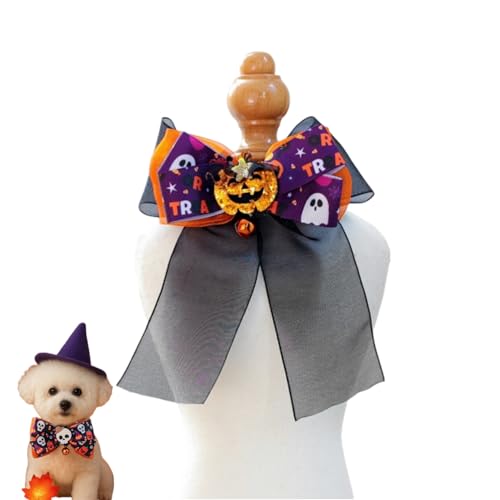 Halloween-Hundehalsband mit Fliege, abnehmbar, verstellbar, für kleine, mittelgroße und große Hunde Halloween-Hundehalsband mit Fliege, abnehmbar, verstellbar, für kleine, mittelgroße und große Hunde von Xusdamyj