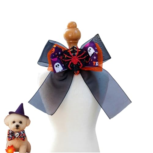Halloween-Hundehalsband mit Fliege, abnehmbar, verstellbar, für kleine, mittelgroße und große Hunde Halloween-Hundehalsband mit Fliege, abnehmbar, verstellbar, für kleine, mittelgroße und große Hunde von Xusdamyj