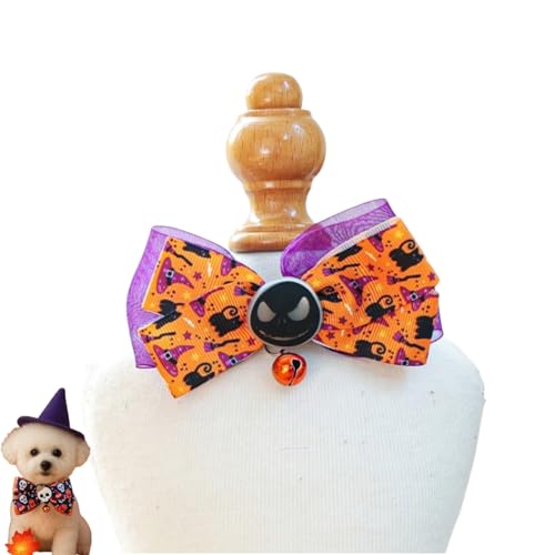 Halloween-Hundehalsband mit Fliege, abnehmbar, verstellbar, für kleine, mittelgroße und große Hunde Halloween-Hundehalsband mit Fliege, abnehmbar, verstellbar, für kleine, mittelgroße und große Hunde von Xusdamyj