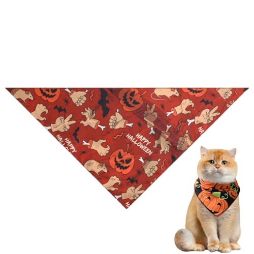 Halloween-Hundehalstuch, hochwertiges, strapazierfähiges, dreieckiges Wendetuch mit Geister-Designs für Jungen und Mädchen, kleine bis große Hunde und Katzen Halloween-Hundehalstuch, hochwertiges, strapazierfähiges, dreieckiges Wendetuch mit Geister-Designs für Jungen und Mädchen, kleine bis große Hunde und Katzen von Xusdamyj