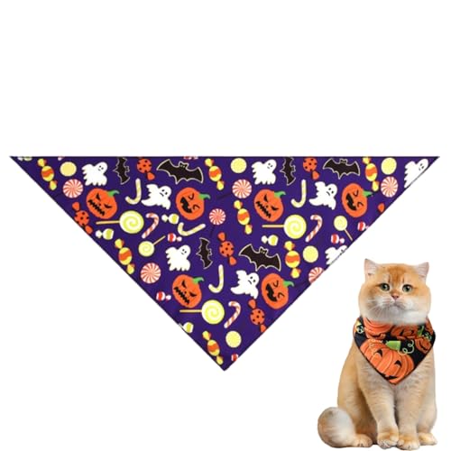 Halloween-Hundehalstuch, hochwertiges, strapazierfähiges, dreieckiges Wendetuch mit Geister-Designs für Jungen und Mädchen, kleine bis große Hunde und Katzen Halloween-Hundehalstuch, hochwertiges, strapazierfähiges, dreieckiges Wendetuch mit Geister-Designs für Jungen und Mädchen, kleine bis große Hunde und Katzen von Xusdamyj