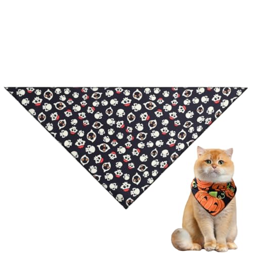 Halloween-Hundehalstuch, hochwertiges, strapazierfähiges, dreieckiges Wendetuch mit Geister-Designs für Jungen und Mädchen, kleine bis große Hunde und Katzen Halloween-Hundehalstuch, hochwertiges, strapazierfähiges, dreieckiges Wendetuch mit Geister-Designs für Jungen und Mädchen, kleine bis große Hunde und Katzen von Xusdamyj