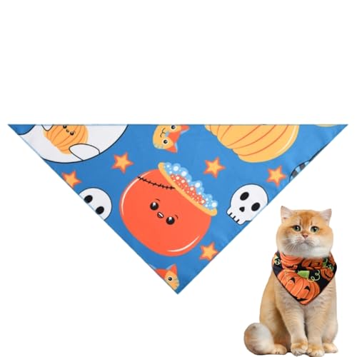 Halloween-Hundehalstuch, hochwertiges, strapazierfähiges, dreieckiges Wendetuch mit Geister-Designs für Jungen und Mädchen, kleine bis große Hunde und Katzen Halloween-Hundehalstuch, hochwertiges, strapazierfähiges, dreieckiges Wendetuch mit Geister-Designs für Jungen und Mädchen, kleine bis große Hunde und Katzen von Xusdamyj