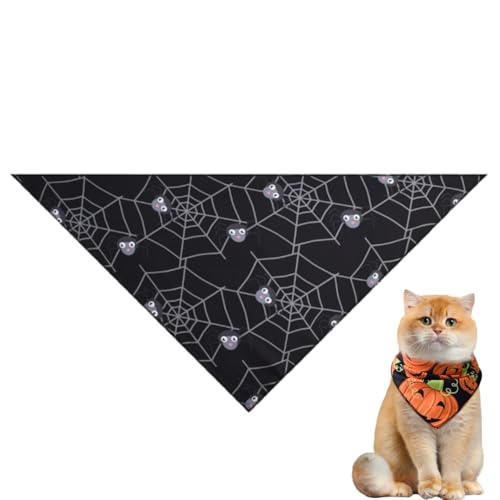 Halloween-Hundehalstuch, hochwertiges, strapazierfähiges, dreieckiges Wendetuch mit Geister-Designs für Jungen und Mädchen, kleine bis große Hunde und Katzen Halloween-Hundehalstuch, hochwertiges, strapazierfähiges, dreieckiges Wendetuch mit Geister-Designs für Jungen und Mädchen, kleine bis große Hunde und Katzen von Xusdamyj