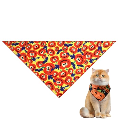Halloween-Hundehalstuch, hochwertiges, strapazierfähiges, dreieckiges Wendetuch mit Geister-Designs für Jungen und Mädchen, kleine bis große Hunde und Katzen Halloween-Hundehalstuch, hochwertiges, strapazierfähiges, dreieckiges Wendetuch mit Geister-Designs für Jungen und Mädchen, kleine bis große Hunde und Katzen von Xusdamyj