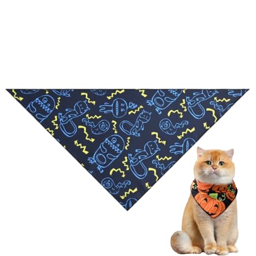 Halloween-Hundehalstuch, hochwertiges, strapazierfähiges, dreieckiges Wendetuch mit Geister-Designs für Jungen und Mädchen, kleine bis große Hunde und Katzen Halloween-Hundehalstuch, hochwertiges, strapazierfähiges, dreieckiges Wendetuch mit Geister-Designs für Jungen und Mädchen, kleine bis große Hunde und Katzen von Xusdamyj