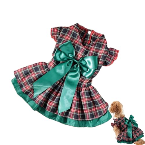 Plaid Weihnachtshund Kleid mit Bowknot Check Muster Haustier Rock für kleine Hunde Plaid Weihnachtshund Kleid mit Bowknot Check Muster Haustier Rock für kleine Hunde von Xusdamyj