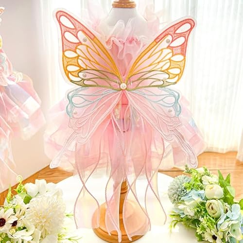 Schmetterling Flügel Hund Kleid Sommer Haustier Hochzeitsrock für kleine mittlere Hunde Katzen von Xusdamyj