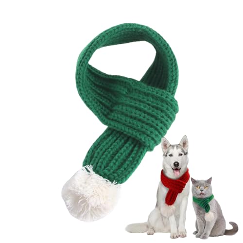 Weihnachtshund Strickschal mit Pompom Haustier Winter Hals Wärmer Kostüm für kleine mittlere große Hunde & Katzen Weihnachtshund Strickschal mit Pompom Haustier Winter Hals Wärmer Kostüm für kleine mittlere große Hunde & Katzen von Xusdamyj