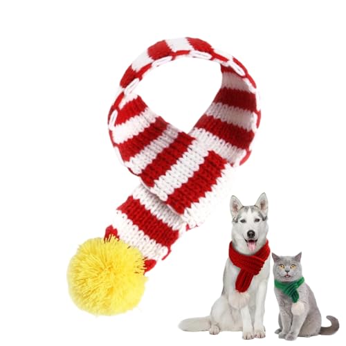 Weihnachtshund Strickschal mit Pompom Haustier Winter Hals Wärmer Kostüm für kleine mittlere große Hunde & Katzen Weihnachtshund Strickschal mit Pompom Haustier Winter Hals Wärmer Kostüm für kleine mittlere große Hunde & Katzen von Xusdamyj