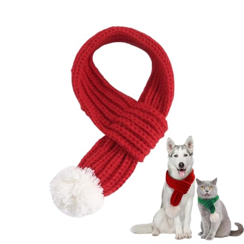Weihnachtshund Strickschal mit Pompom Haustier Winter Hals Wärmer Kostüm für kleine mittlere große Hunde & Katzen Weihnachtshund Strickschal mit Pompom Haustier Winter Hals Wärmer Kostüm für kleine mittlere große Hunde & Katzen von Xusdamyj