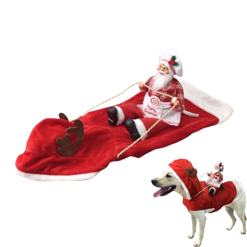 Weihnachtsmann Hund Reiten Kostüm Weihnachten Haustier Kleidung für kleine mittlere große Hunde Katzen Weihnachtsmann Hund Reiten Kostüm Weihnachten Haustier Kleidung für kleine mittlere große Hunde Katzen von Xusdamyj