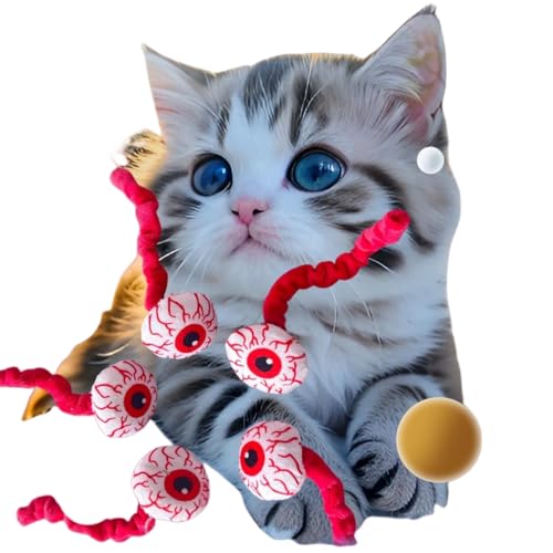 Xusdamyj Halloween-Haustierspielzeug, Katzenminze, Augapfel-Plüsch für Katzen und Hunde von Xusdamyj