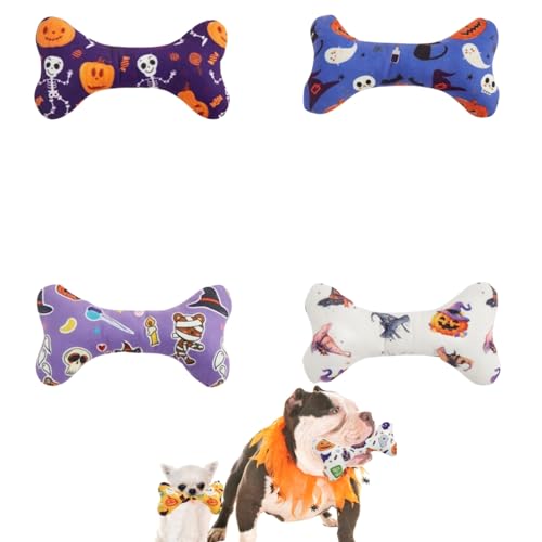 Xusdamyj Halloween-Spielzeug für Hunde, quietschendes Plüschspielzeug, langlebig, süß, interaktiv, für kleine und mittelgroße Haustiere, Welpen, Knochenform, 5 Stück Xusdamyj Halloween-Spielzeug für Hunde, quietschendes Plüschspielzeug, langlebig, süß, interaktiv, für kleine und mittelgroße Haustiere, Welpen, Knochenform, 5 Stück von Xusdamyj