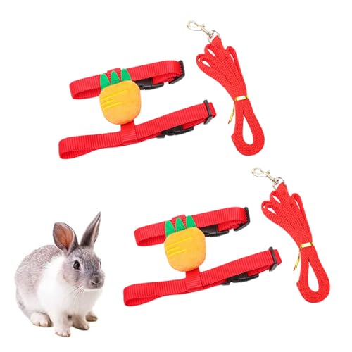 2 Stück Verstellbare Nylon Geschirre Haustier Kaninchengeschirr Verstellbares Weiches Kaninchen Einstellbares Kaninchengeschirr Geeignet für Kleintiere von 4 bis 8kg von Xusxes