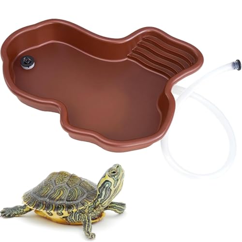 Xusxes Große Reptilien Wasserschale, Reptilien Badebecken, Schildkröten-Badebecken, Schildkröten Kletterplattform, Schildkröten Wasserschale Mit Rampe und Sonnenplattform von Xusxes