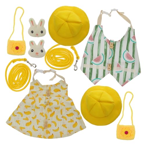 2 Sets Haustier-Hasenkleidung, Haustier-Kostüm-Set, Sommer-Kaninchen, Cosplay-Kleidung, Zubehör, für Kaninchen-Verkleidungen 2 Sets Haustier-Hasenkleidung, Haustier-Kostüm-Set, Sommer-Kaninchen, Cosplay-Kleidung, Zubehör, für Kaninchen-Verkleidungen von Xuyuehengqdd