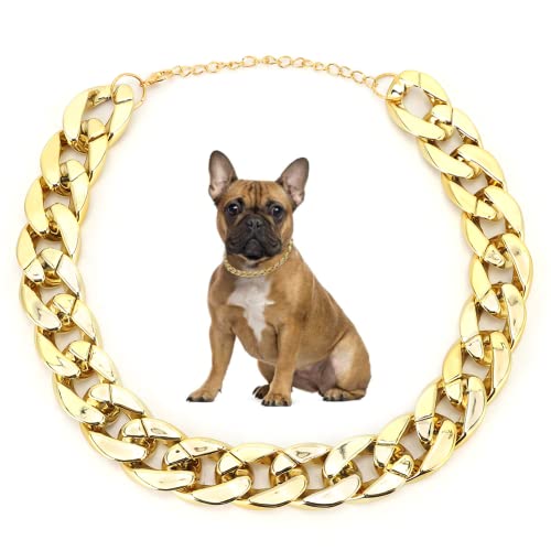 2 Stück Hundehalsband, Goldenes Plastikhalsband, Goldene Hundekette für Kleine Mittlere Hunde wie Teddy Französische Bulldogge 2 Stück Hundehalsband, Goldenes Plastikhalsband, Goldene Hundekette für Kleine Mittlere Hunde wie Teddy Französische Bulldogge von Xuyuehengqdd