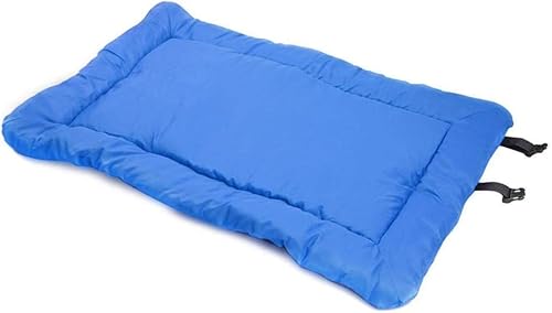 Xuyuehengqdd Hundebett-Matratze, aufrollbare Reise-Hunde-Schlafmatte, tragbares Hundekissen, Outdoor, Oxford-Gewebe, Haustiermatte, für Camping, Reisen (blau) von Xuyuehengqdd