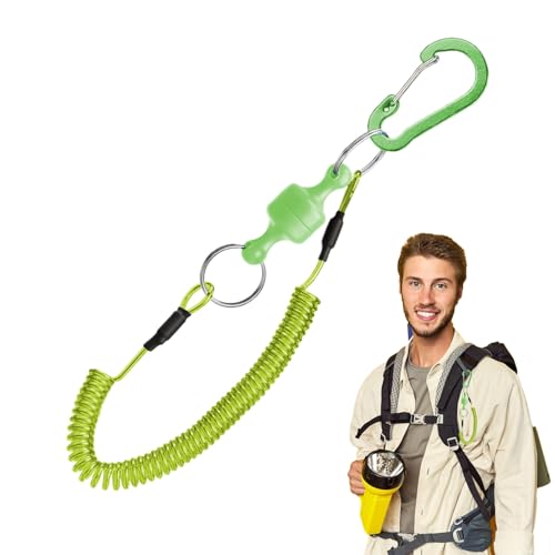 Xvilmaun Kescher Magnet | Magnetclip Haltevorrichtung mit Rückzugsfunktion | Karabiner Leine Schnellverschluss Rutschsicher Halter für Salzwasser Landung Watten Boot Fluss von Xvilmaun