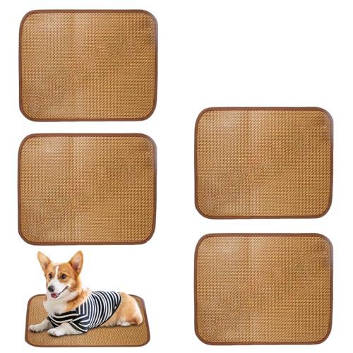 Xvilmaun Kühlmatte für Haustiere, kühlende Hundematten, waschbar, natürliche Strohdecke, für große, mittelgroße und kleine Rassen, beste Böden, Zwinger, Kiste, 40 x 50 cm, 4 Stück Xvilmaun Kühlmatte für Haustiere, kühlende Hundematten, waschbar, natürliche Strohdecke, für große, mittelgroße und kleine Rassen, beste Böden, Zwinger, Kiste, 40 x 50 cm, 4 Stück von Xvilmaun