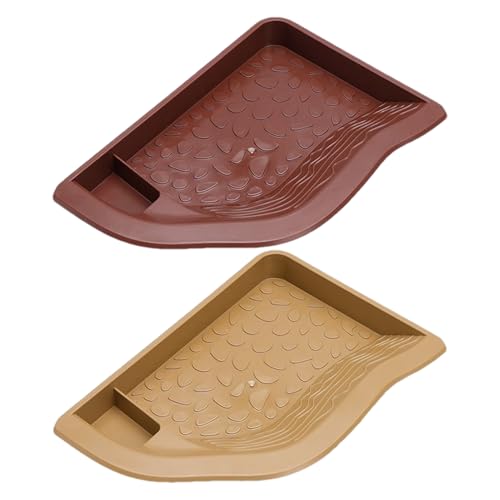 Xvilmaun Wasserschale für Wasserschildkröten mit Rampe – Futter- und Wassernapf für Bartdrachen – Reptilien-Badetool – Aquarium-Ornament | für Gecko, Schlange, Schildkröte, Bartagame, 2 Stück von Xvilmaun