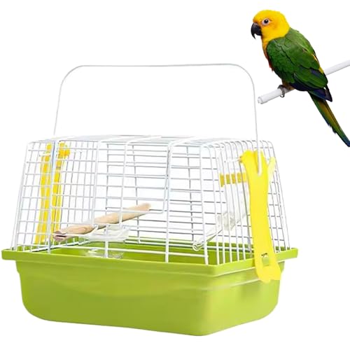 Vogelträger -Reisekäfig, tragbarer Vogel Reisekäfig mit Griff und Bodennetz, leicht zu montierende Reisebandkäfig für afrikanische graue Conure Cockatiel Lovebird Finch Canary von Xweptuy