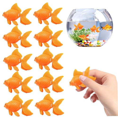 Xweptuy 10pcs Fake Fish, 2, 0 x 1, 2 x 1, 6 Zoll realistisch bewegende Plastikfische, Aquariumdekor für Tanks von Xweptuy