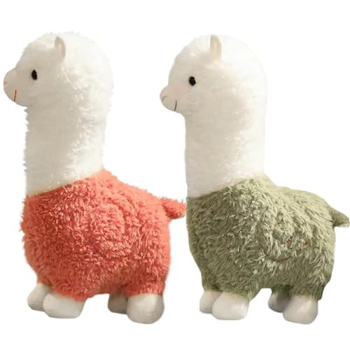 Xweptuy Alpaka gefülltes Tier 2pcs 10 Zoll entzückend Lama gefülltes Tier mit langem Kernbaumwäsche kuschelisch Alpaka Plüsch für Wo von Xweptuy