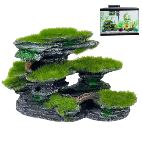 Xweptuy Aquarium View Stone, 6, 7x2, 4x4, 5 Mossed Aquarium Versteck, Taucherharzdekorationen groß, DIY Friendly Fish Tank Accessoires von Xweptuy