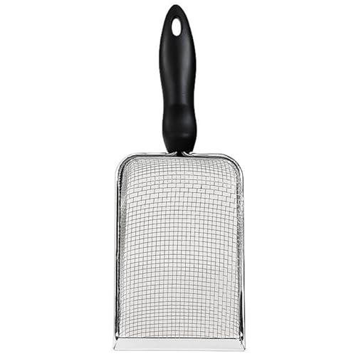 Xweptuy Edelstahlstreu -Schaufel, feiner Mesh Katzenstreu Sifter mit Plastikgriff, leicht zu reinigender Katzenkacke -Schaufel mit hängendes Loch von Xweptuy