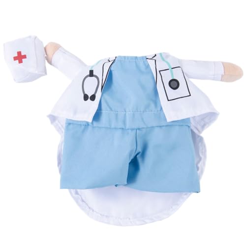 Xweptuy Hundekostüm, Polyester Hund Doktor Kostüm Lustige Haustierkatze Kostüm Cosplay Dress up Party Haustier Vorräte für kleine mittelpapler Kätzchen von Xweptuy