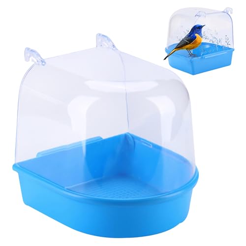 Xweptuy Vogelbad für Käfigzubehör Badewanne mit Haken 5.12X5.12X5.31 Zoll Anti-Rutschhänge-Papageischachtel für kleine Vögel Cockatiel Brudgies Xweptuy Vogelbad für Käfigzubehör Badewanne mit Haken 5.12X5.12X5.31 Zoll Anti-Rutschhänge-Papageischachtel für kleine Vögel Cockatiel Brudgies von Xweptuy