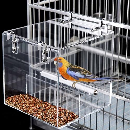 No Mess Vogelfutterstation für Käfig, Automatischer Acryl-Vogelfutterspender Samenfänger-Tablett Käfig mit Edelstahlhaken für kleine Vögel, Papageien, Kanarienvogel, Sittich, Wellensittich, Haube, No Mess Vogelfutterstation für Käfig, Automatischer Acryl-Vogelfutterspender Samenfänger-Tablett Käfig mit Edelstahlhaken für kleine Vögel, Papageien, Kanarienvogel, Sittich, Wellensittich, Haube, von Xxmbbjy