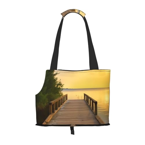 Lakeside Tragetasche für Katzen und kleine Hunde mit Holzbrücken-Aufdruck, weiche Seiten, tragbar, Wateroroof Lakeside Tragetasche für Katzen und kleine Hunde mit Holzbrücken-Aufdruck, weiche Seiten, tragbar, Wateroroof von Xzeit