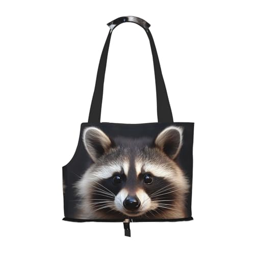 Little Raccoon Face Print Pet Carrier Purse Soft Sided Portable Wateroroof Pet Travel Tote Bag For Cat And Small Dog von Xzeit