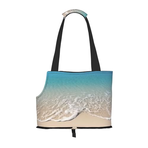 Strandtasche für Katzen und kleine Hunde, transparent, mit Sanddruck, weiche Seiten, tragbar, Wateroroof von Xzeit