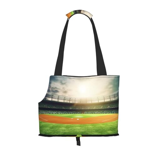 Tragetasche für Katzen und kleine Hunde, Baseballfeld-Hintergrund, weich, tragbar, wasserdicht, Grün Tragetasche für Katzen und kleine Hunde, Baseballfeld-Hintergrund, weich, tragbar, wasserdicht, Grün von Xzeit