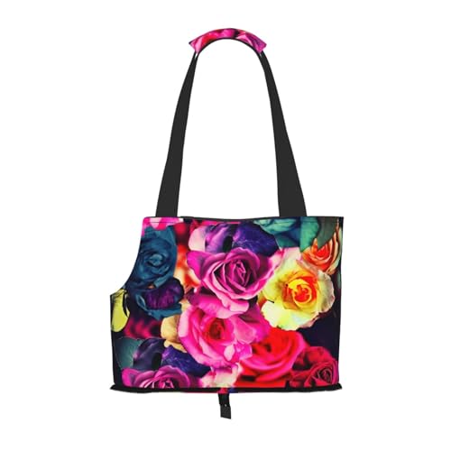 Tragetasche für Katzen und kleine Hunde mit Rosen-Motiv, mit weichen Seiten, tragbar, Wateroroof Tragetasche für Katzen und kleine Hunde mit Rosen-Motiv, mit weichen Seiten, tragbar, Wateroroof von Xzeit