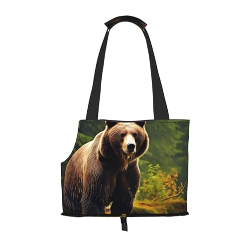 Transporttasche für Katzen und kleine Hunde, mit Bärenmotiv, weich, tragbar, wasserabsorbierend, Braun Transporttasche für Katzen und kleine Hunde, mit Bärenmotiv, weich, tragbar, wasserabsorbierend, Braun von Xzeit