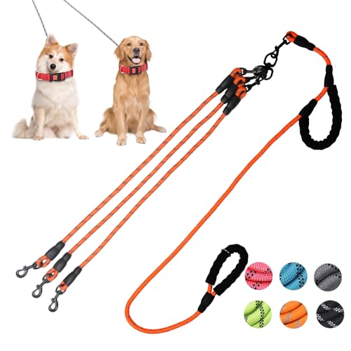 Doppel-Hundeleine, Zwei-Wege-Hundeleine, kleine Hunde und mittelgroße Hunde, außergewöhnlicher 360° Anti-Verheddern und kein Ziehen, Doppelleine – Doppelgriff und reflektierende Doppel-Hundeleine für Doppel-Hundeleine, Zwei-Wege-Hundeleine, kleine Hunde und mittelgroße Hunde, außergewöhnlicher 360° Anti-Verheddern und kein Ziehen, Doppelleine – Doppelgriff und reflektierende Doppel-Hundeleine für von Y-ANNJYA