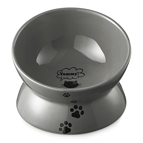 Y YHY Futternapf Katze, Katzennapf Erhöht mit 15° Neigendem Design, Katzennapf für Katze Hunde Welpe Futter, Fressnapf Katze sind Leicht zu Reinigen,Schützen den Nacken,120 ml/9.1 x 12.7 cm,Grau Y YHY Futternapf Katze, Katzennapf Erhöht mit 15° Neigendem Design, Katzennapf für Katze Hunde Welpe Futter, Fressnapf Katze sind Leicht zu Reinigen,Schützen den Nacken,120 ml/9.1 x 12.7 cm,Grau von Y YHY