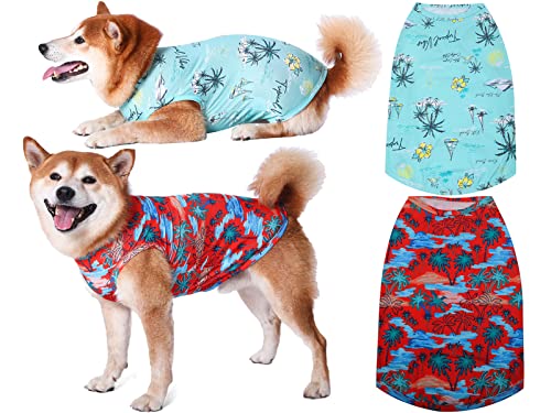 Y-blue Kühlende Sommer-Shirts für Hunde, Sonnenschutz, schnell trocknendes Netzgewebe, atmungsaktiv, kleines Chihuahua-T-Shirt, Rot + Blau, Größe XS von Y-blue