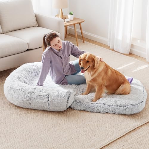 YAEM Faltbares Plüsch-Hundebett für große Hunde, orthopädisch, 188 x 111,8 x 25,4 cm, Grau YAEM Faltbares Plüsch-Hundebett für große Hunde, orthopädisch, 188 x 111,8 x 25,4 cm, Grau von YAEM