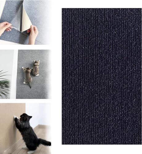 DIY Climbing Cat Scratcher Mat,Wall Mounted Cat Scratcher Climber Pad,Trimmable Self-Adhesive Cat Scratching Carpet,Replacement for Cat Tree Shelf Shelves,for Couch,Wall,Bed (Dark Blue,30x100cm) von YAERLE