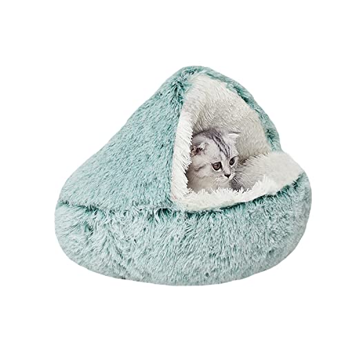 Beruhigendes Katzenbett, flauschiges Plüsch-Kätzchenbett, waschbares Anti-Angst-Welpenbett, Haustierbett für Hauskatzen, kleine Hunde, weicher, warmer Donut-Katzenschlafsack (M-50 cm) von YAGE