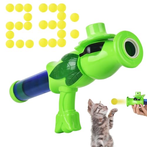 YAGE Interaktive Katzenspielzeugpistole – kontinuierliche Emission-Katzenball-Spielzeugwerfer für Indoor-Katzen mit 23 Bällen, Katzenspielzeug für Übungen, Katzenspielzeug für den Innenbereich von YAGE